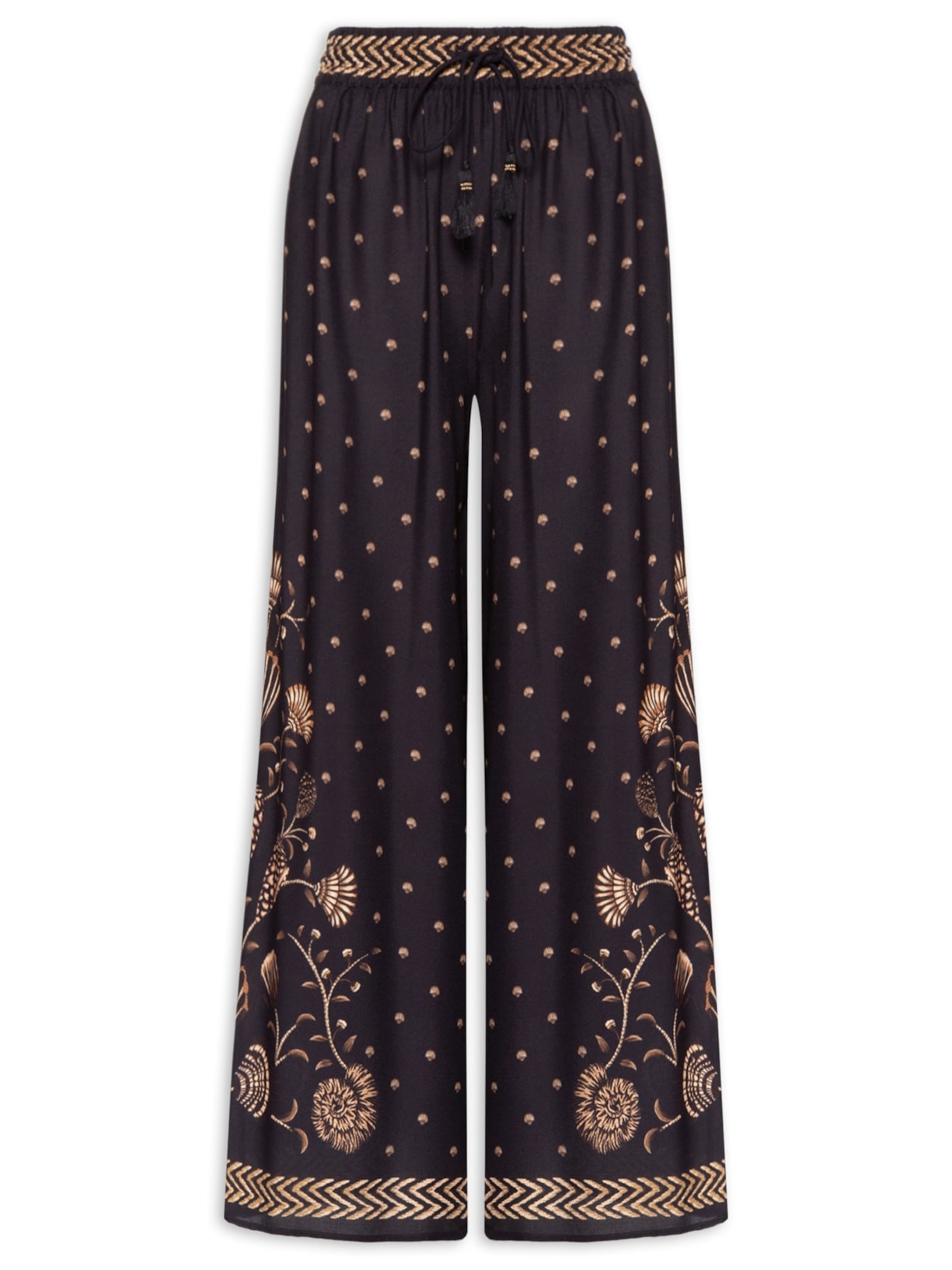 Calça Feminina Pantalona Sonho De Concha Preto Farm