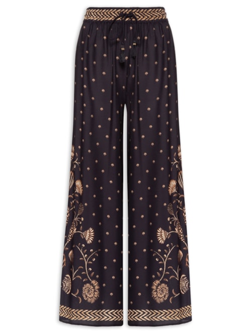 Calça Feminina Pantalona Sonho De Concha - Preto