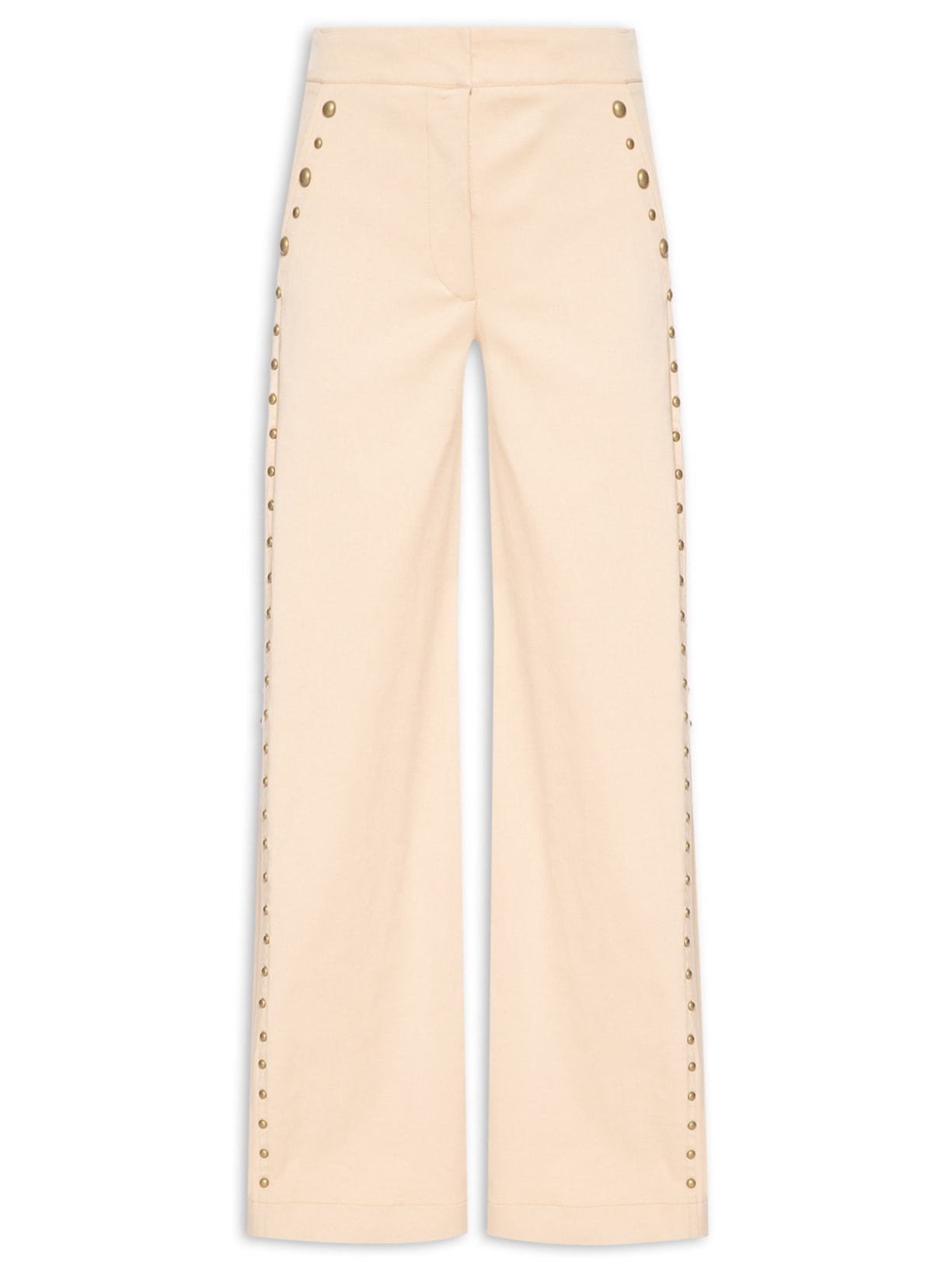 Calça Feminina Pantalona Tachas - Bege