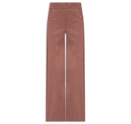 Calça Feminina Pantalona Tachas - Rosa