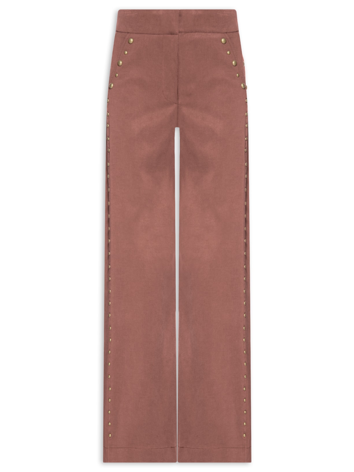 Calça Feminina Pantalona Tachas - Rosa