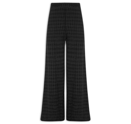Calça Feminina Pantalona Textura - Preto