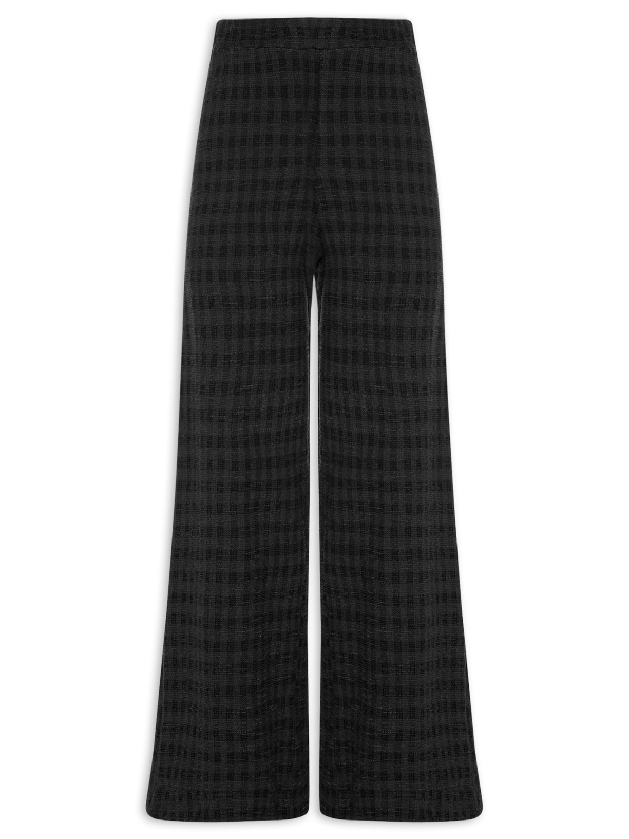 Calça Feminina Pantalona Textura - Preto