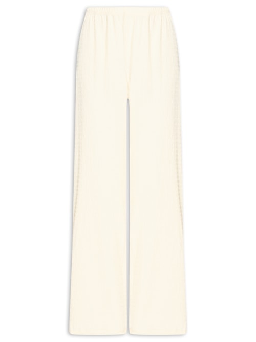 Calça Feminina Pantalona Texturizada - Amarelo