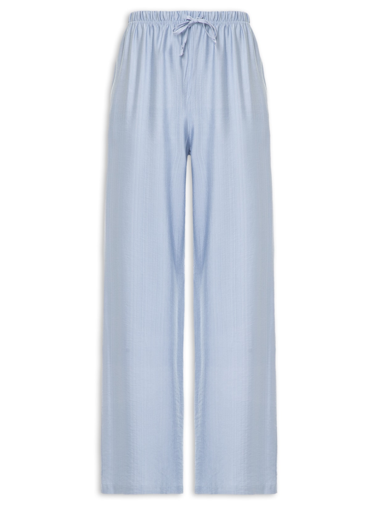 Calça Feminina Pantalona Texturizada - Azul