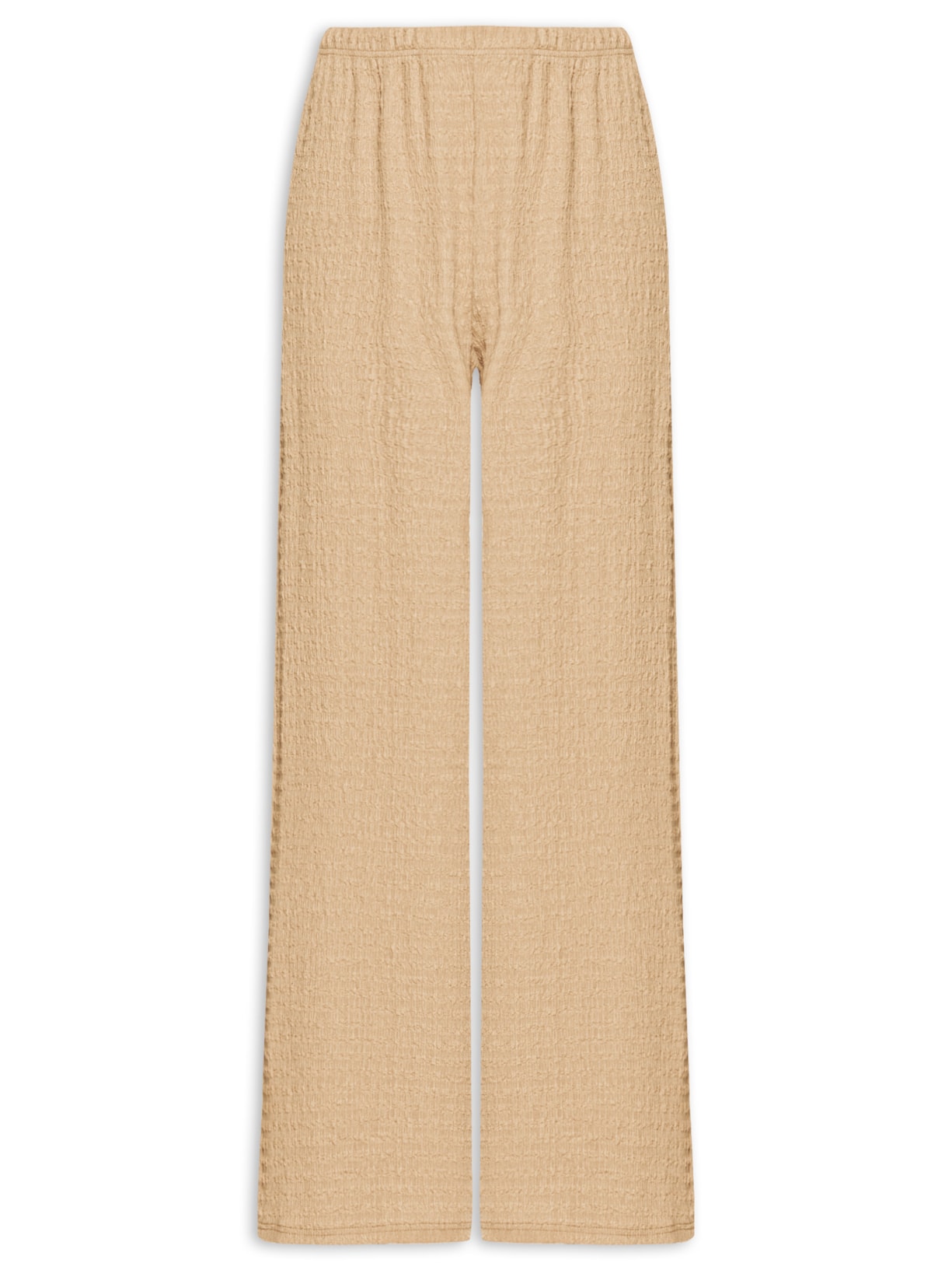 Calça Feminina Pantalona Texturizada - Bege