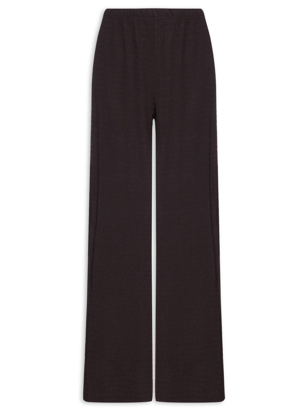 Calça Feminina Pantalona Texturizada Marrom '2Essential