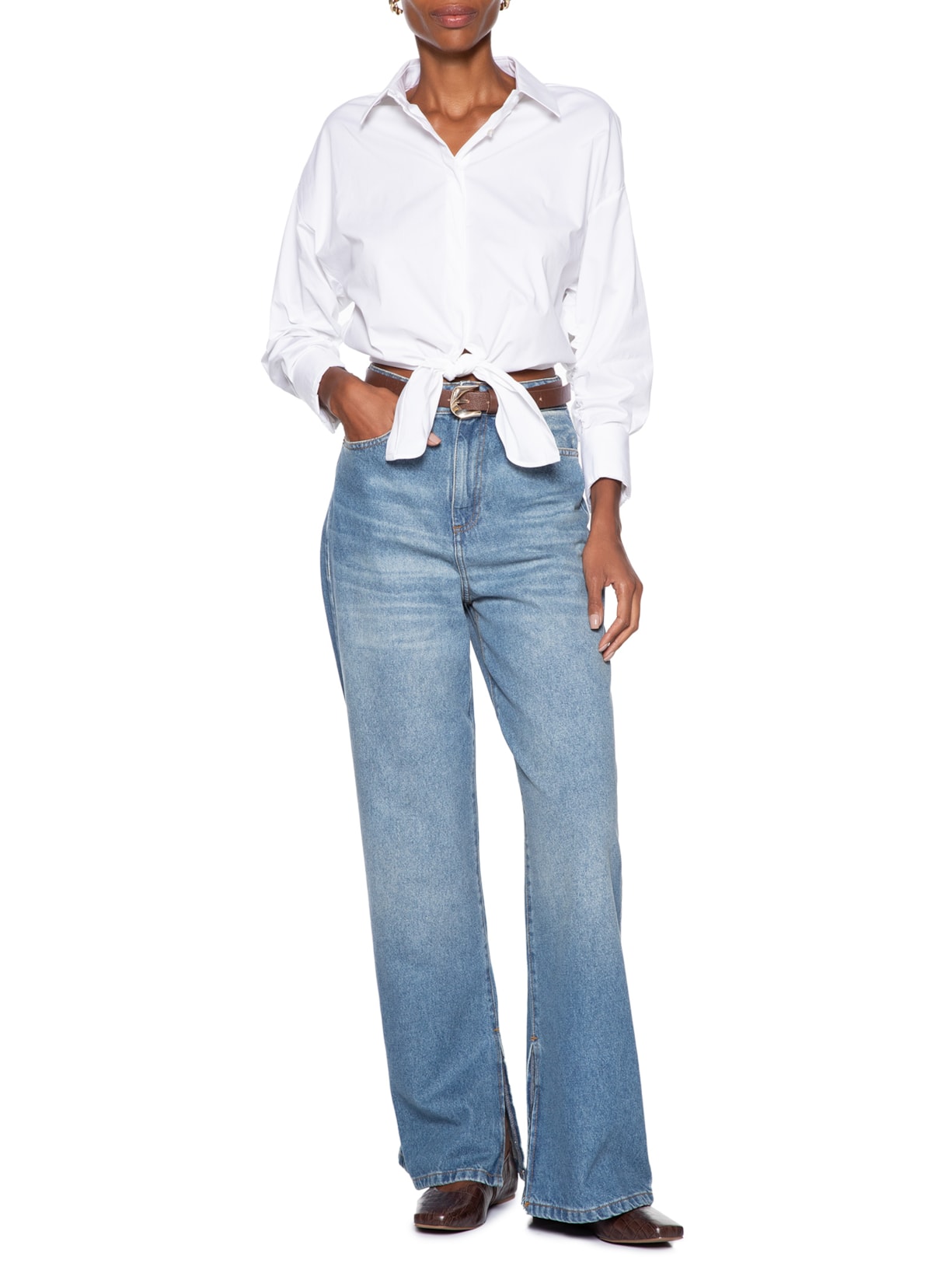 Calça Feminina Pantalona Thaline Azul Le Lis