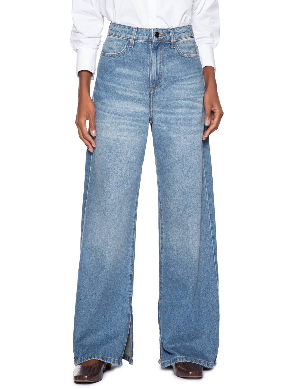 Calça Feminina Pantalona Thaline Azul Le Lis