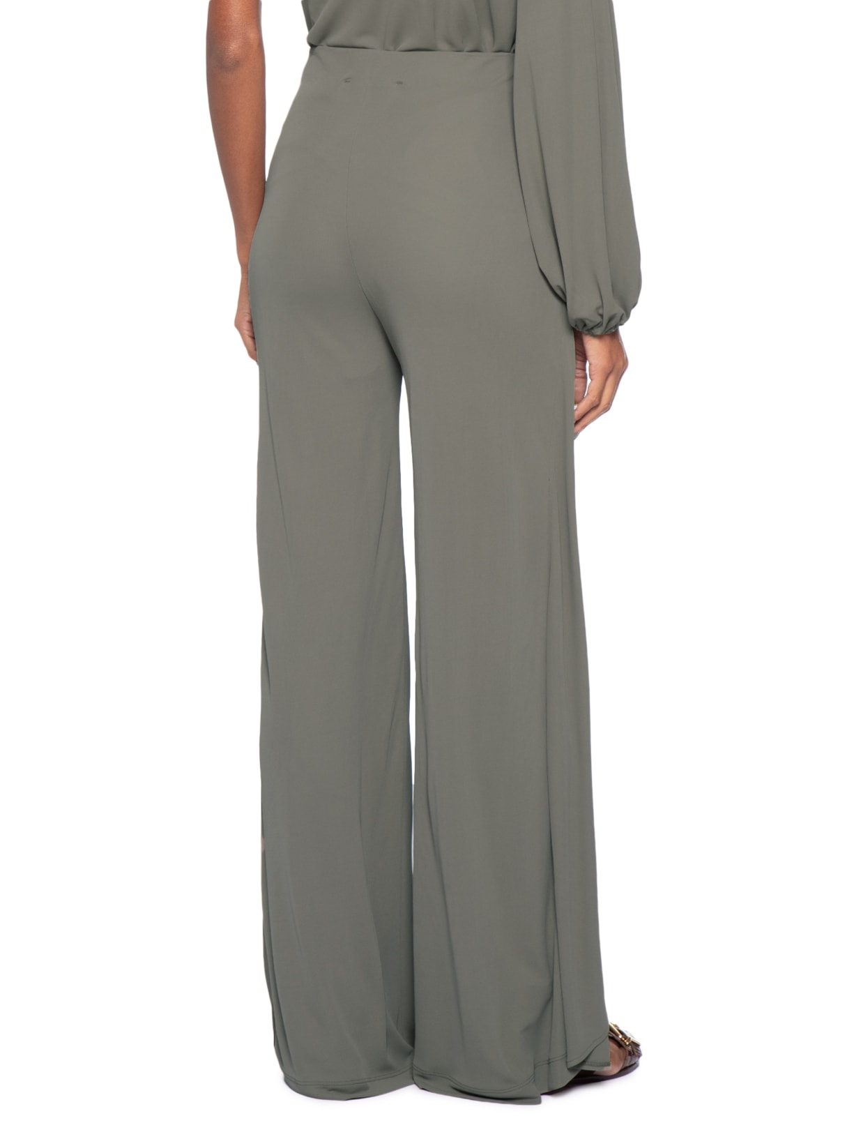Calça Feminina Pantalona Transpasse Marrom Maria Filó