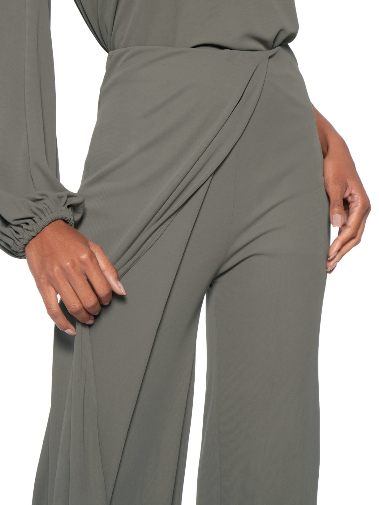 Calça Feminina Pantalona Transpasse Marrom Maria Filó