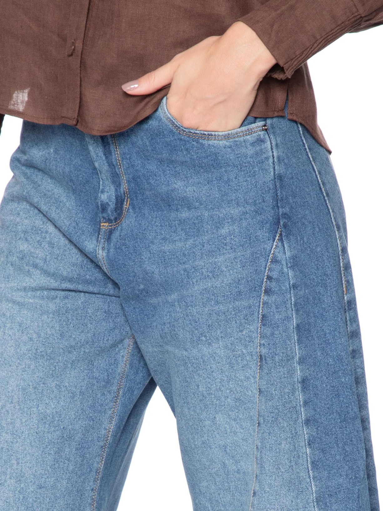 Calça Feminina Pantalona Tulia Azul Le Lis