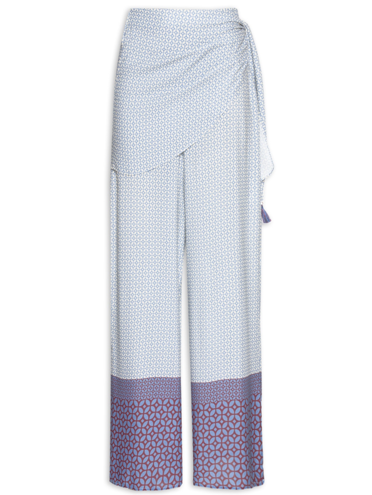 Calça Feminina Pareô Estampa Ladrilho - Azul