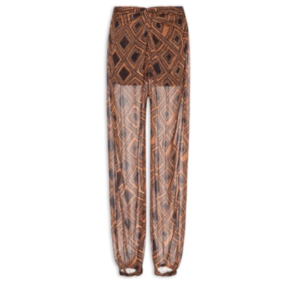 Calça Feminina Pareô Textura Taipas - Marrom