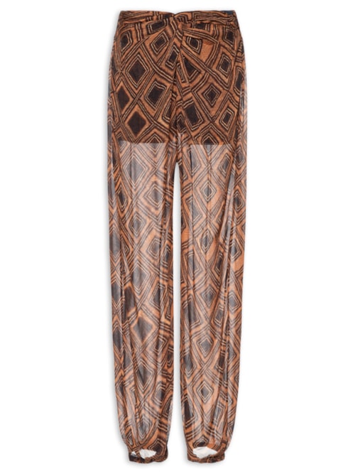 Calça Feminina Pareô Textura Taipas - Marrom