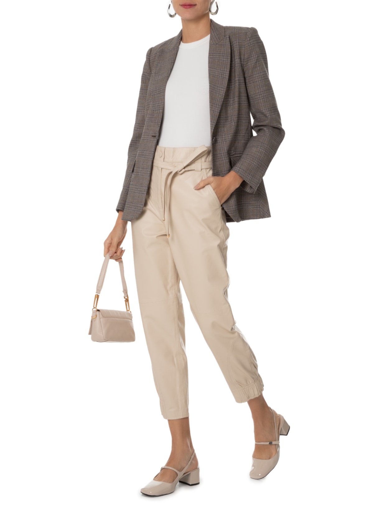 Calça Feminina Paty I Couro Bege Le Lis