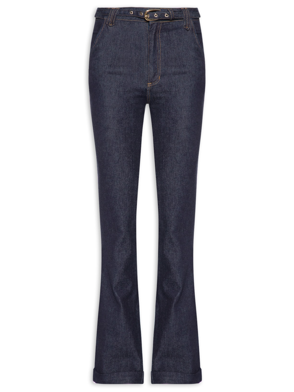 Calça Feminina Paula Bootcut Cinto Azul Le Lis