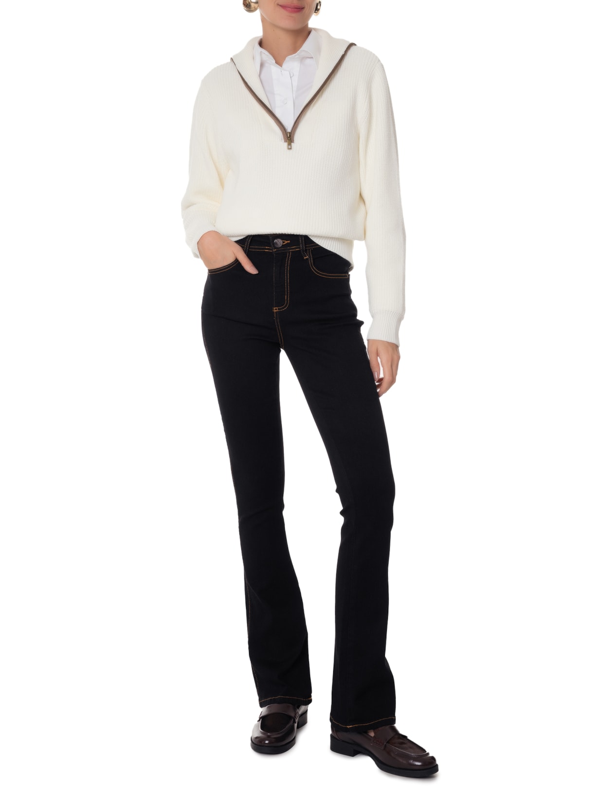 Calça Feminina Paula Bootcut II Preto Le Lis