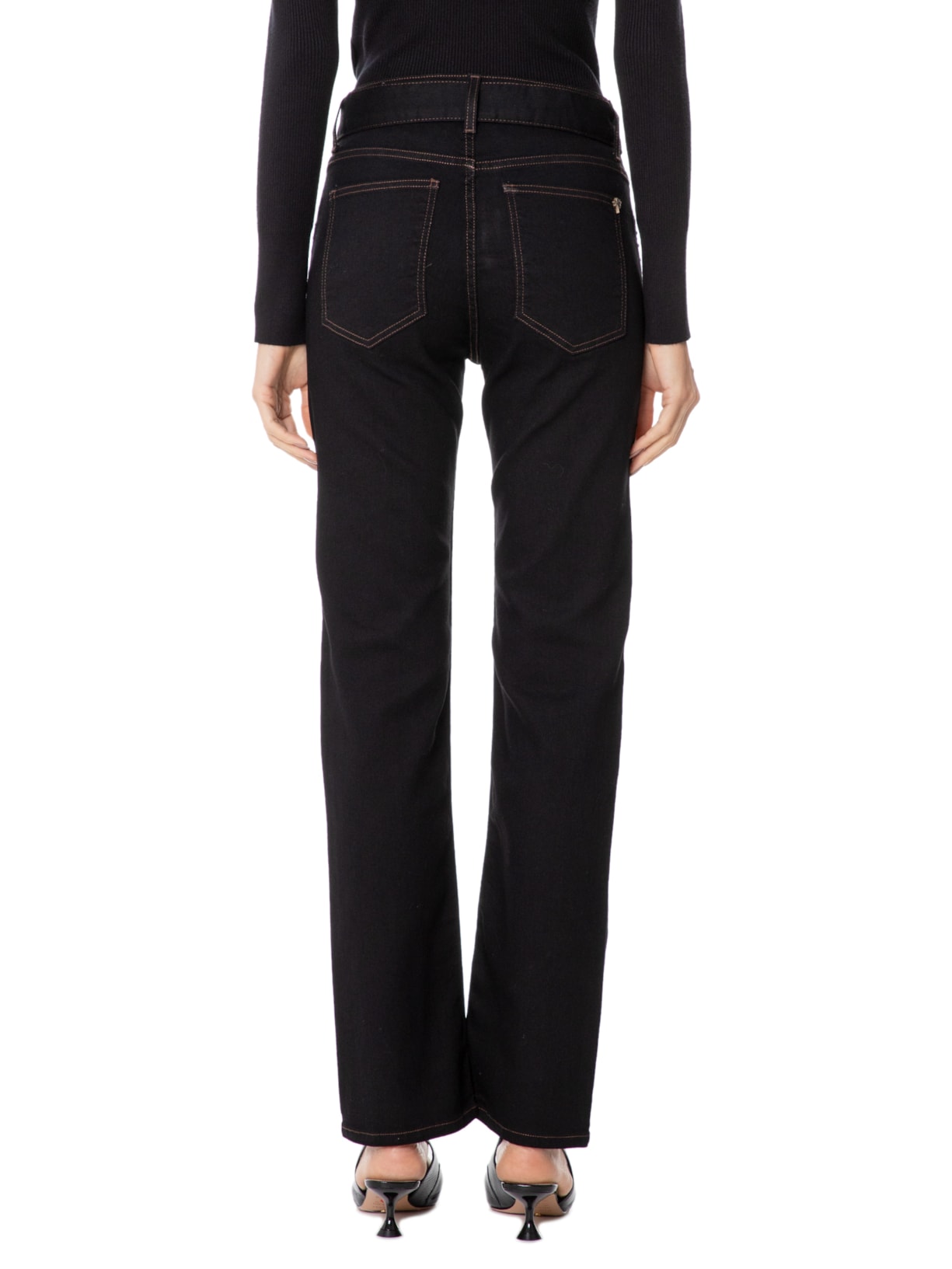 Calça Feminina Paula Cinto Tachas Preto Le Lis