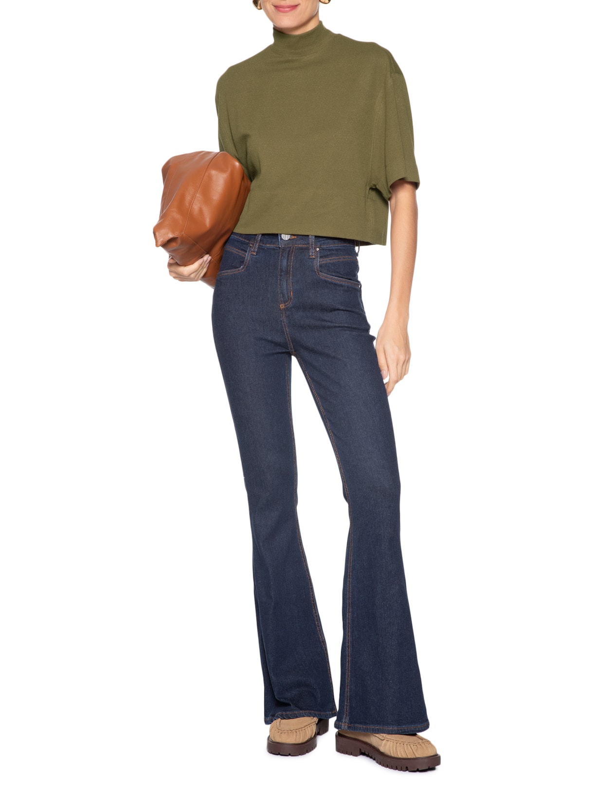 Calça Feminina Paula Flare Escura Azul Le Lis