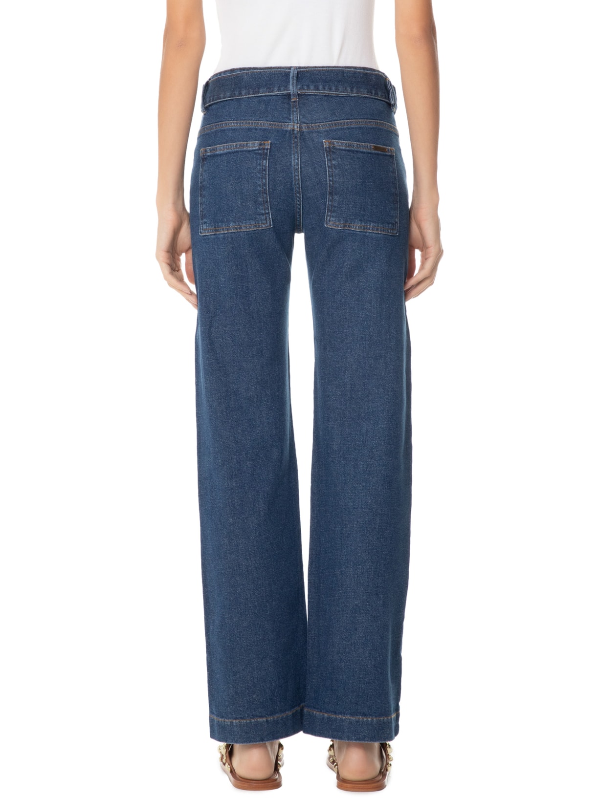 Calça Feminina Paula Reta Capri Cinto Azul Le Lis