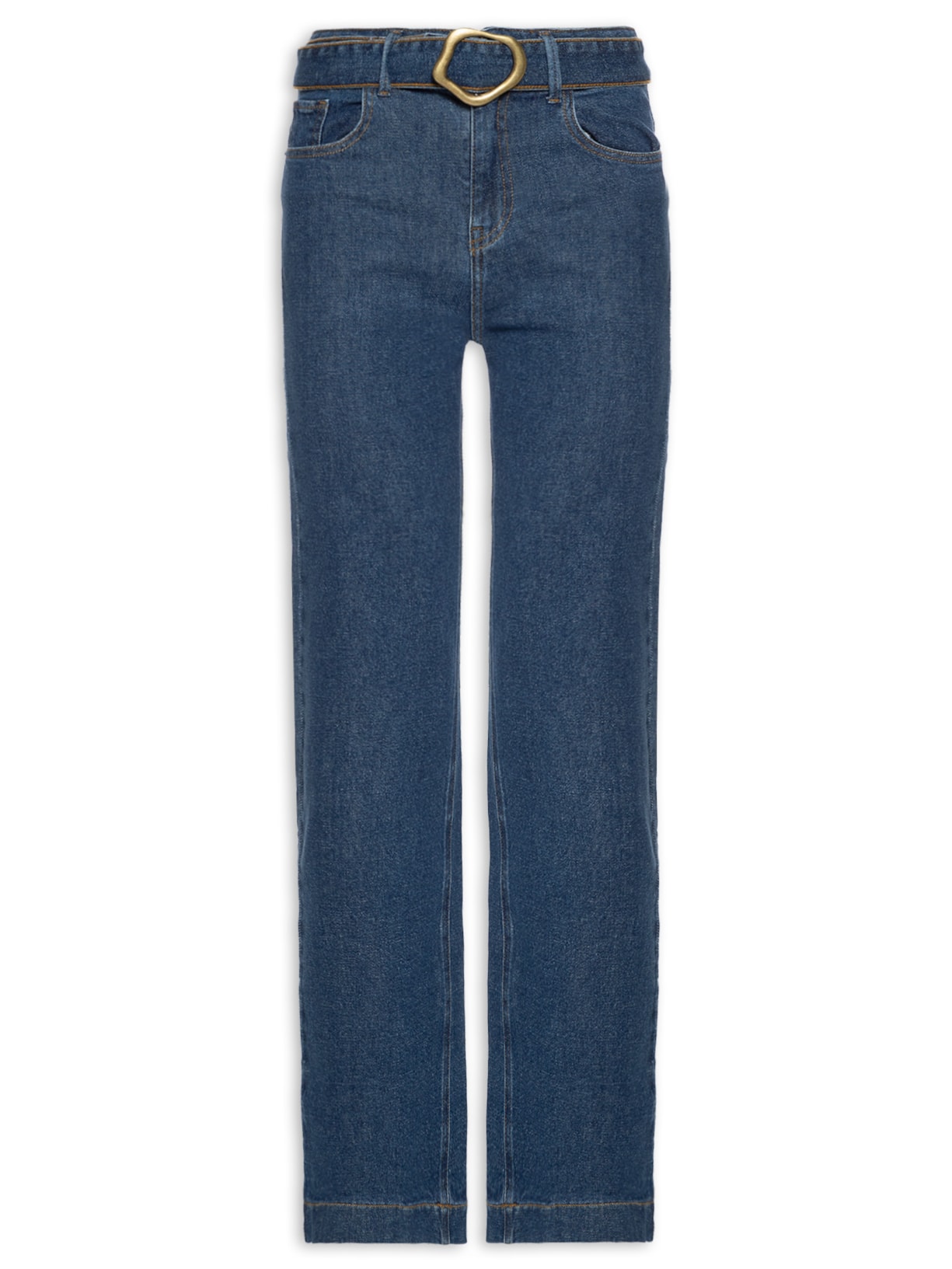 Calça Feminina Paula Reta Capri Cinto Azul Le Lis