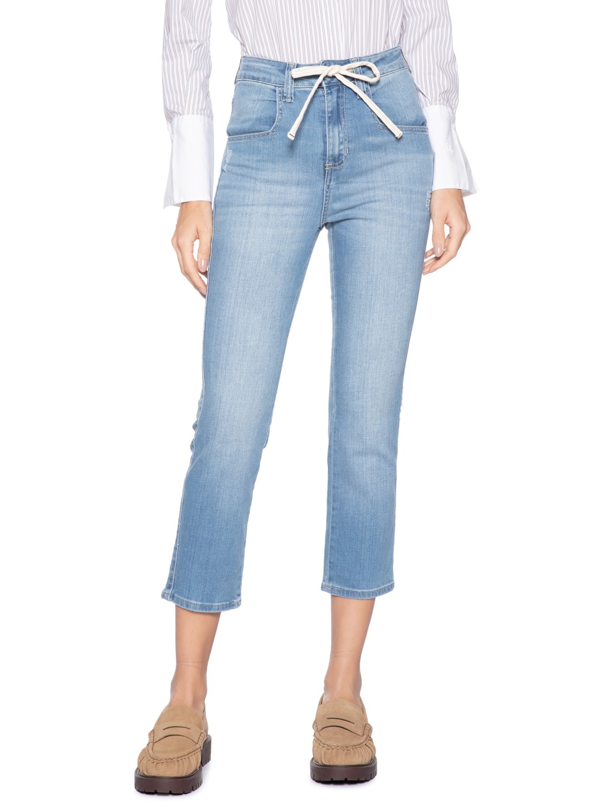 Calça Feminina Paula Reta Curta Azul Le Lis