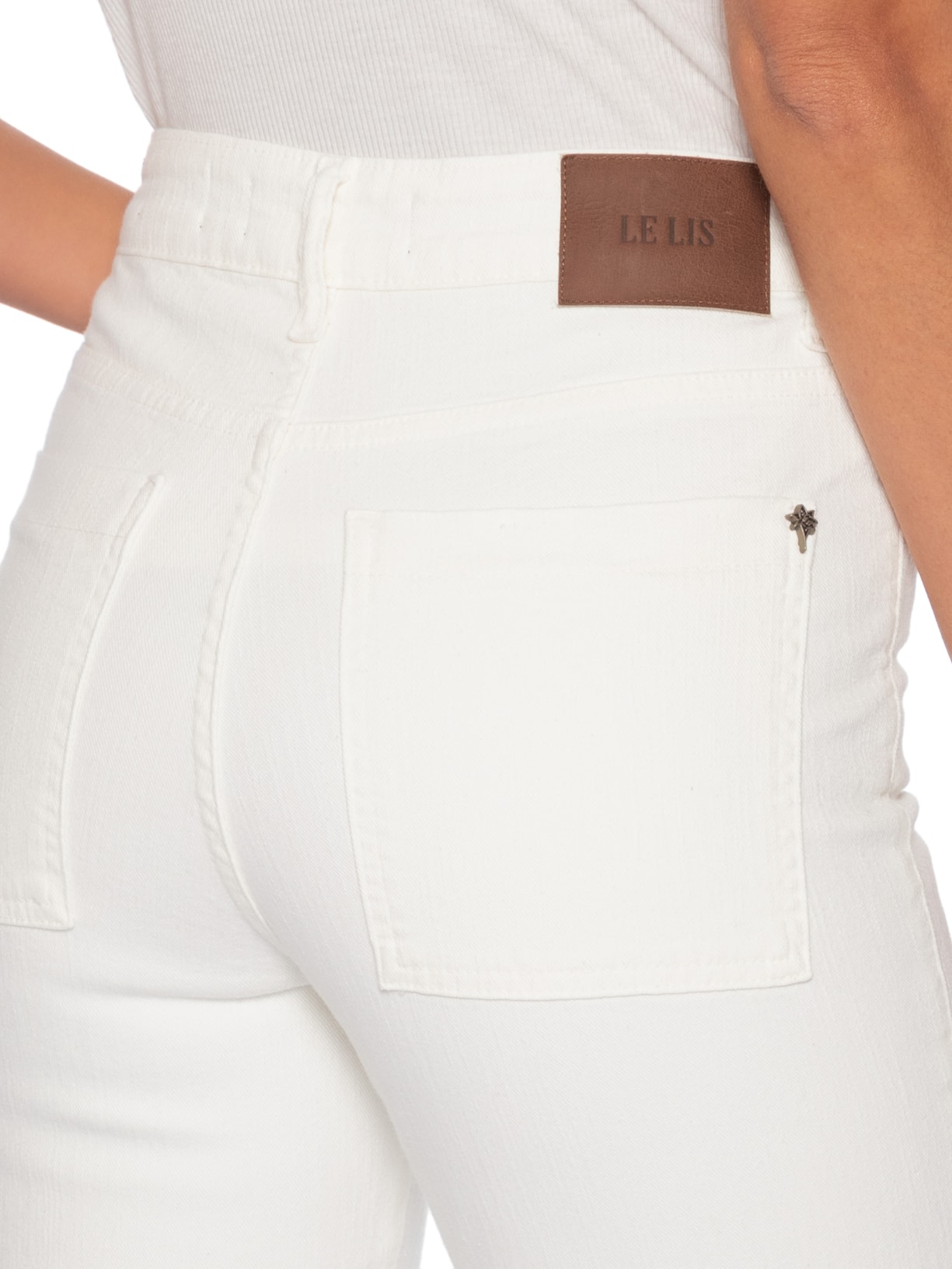 Calça Feminina Paula Reta Curta Branco Le Lis