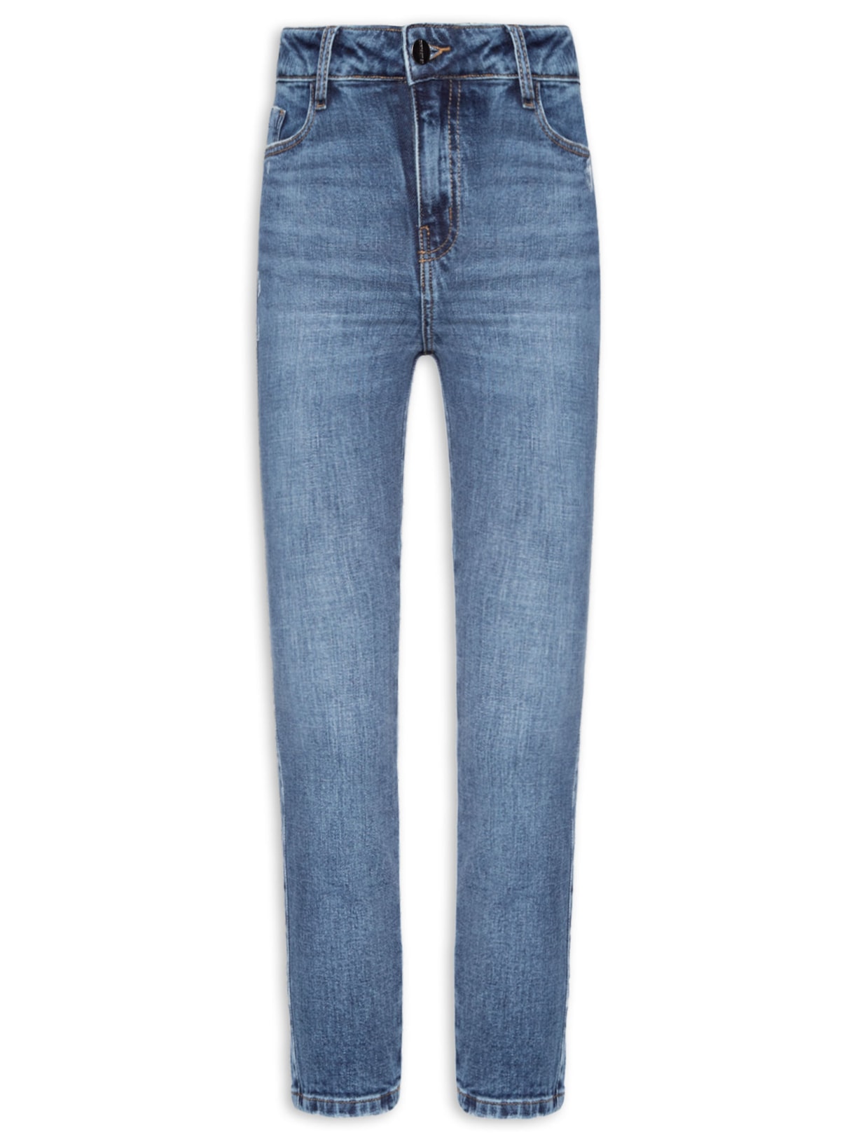 Calça Feminina Paula Reta Curta Marmo - Azul