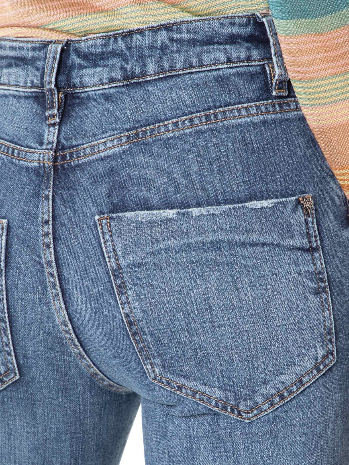 Calça Feminina Paula Reta Curta Marmo Azul Le Lis