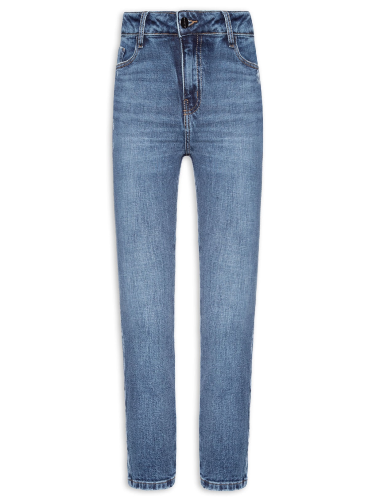 Calça Feminina Paula Reta Curta Marmo - Azul