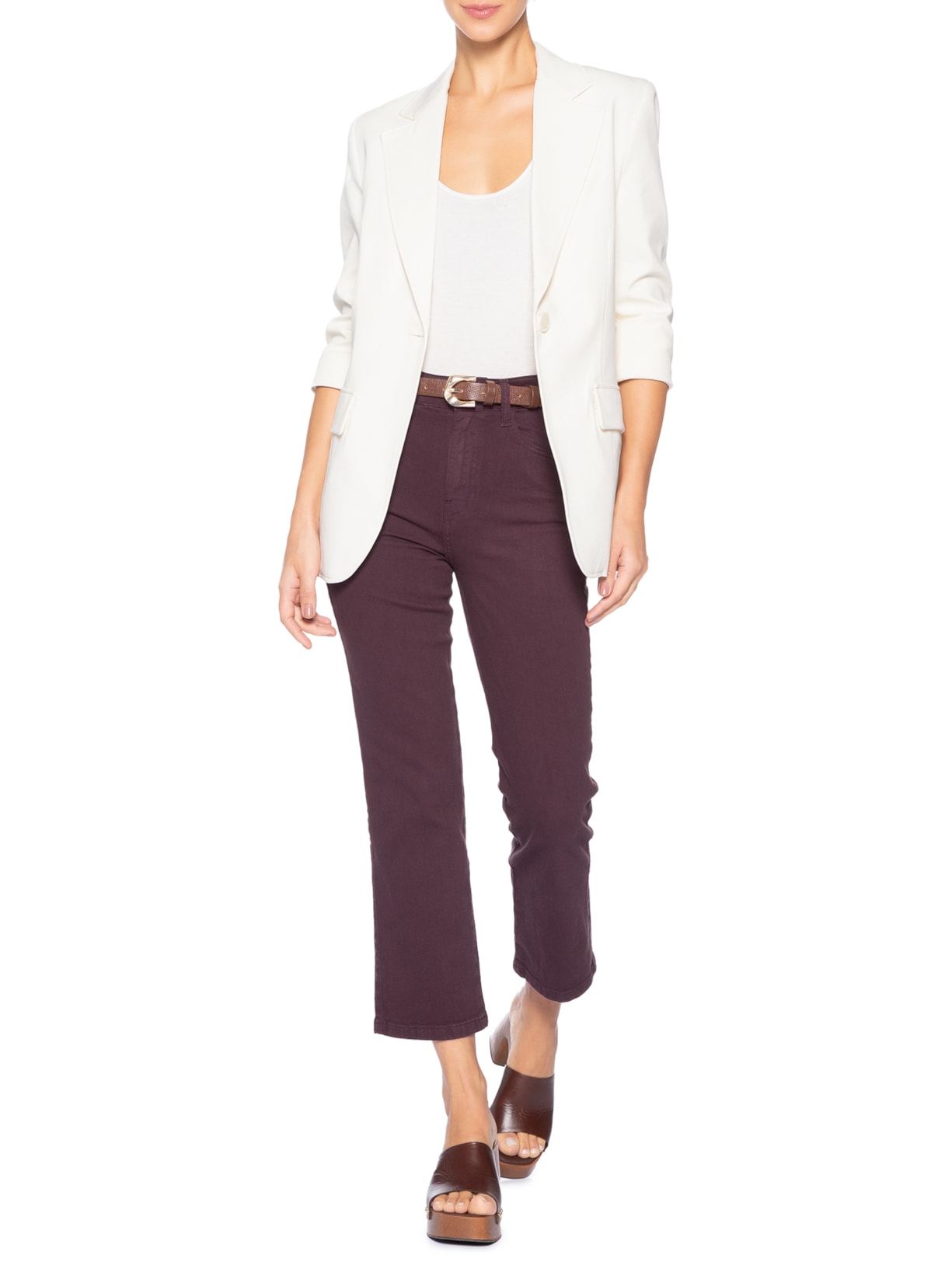 Calça Feminina Paula Reta Curta Vermelho Le Lis