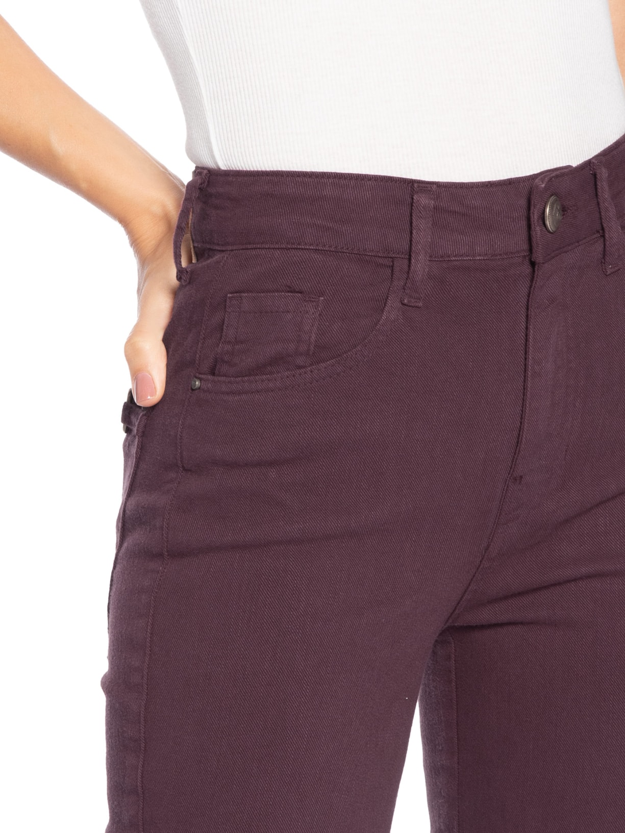 Calça Feminina Paula Reta Curta Vermelho Le Lis