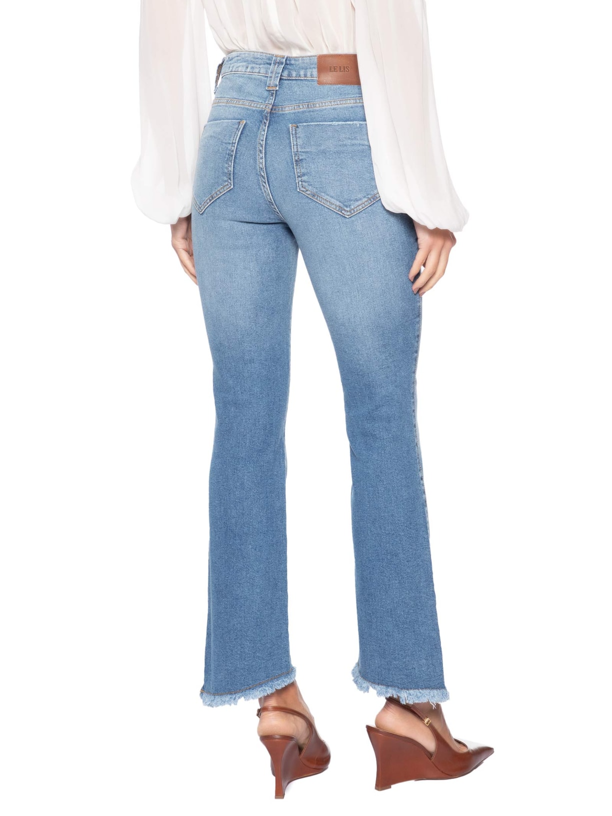 Calça Feminina Paula Reta Irregular Azul Le Lis