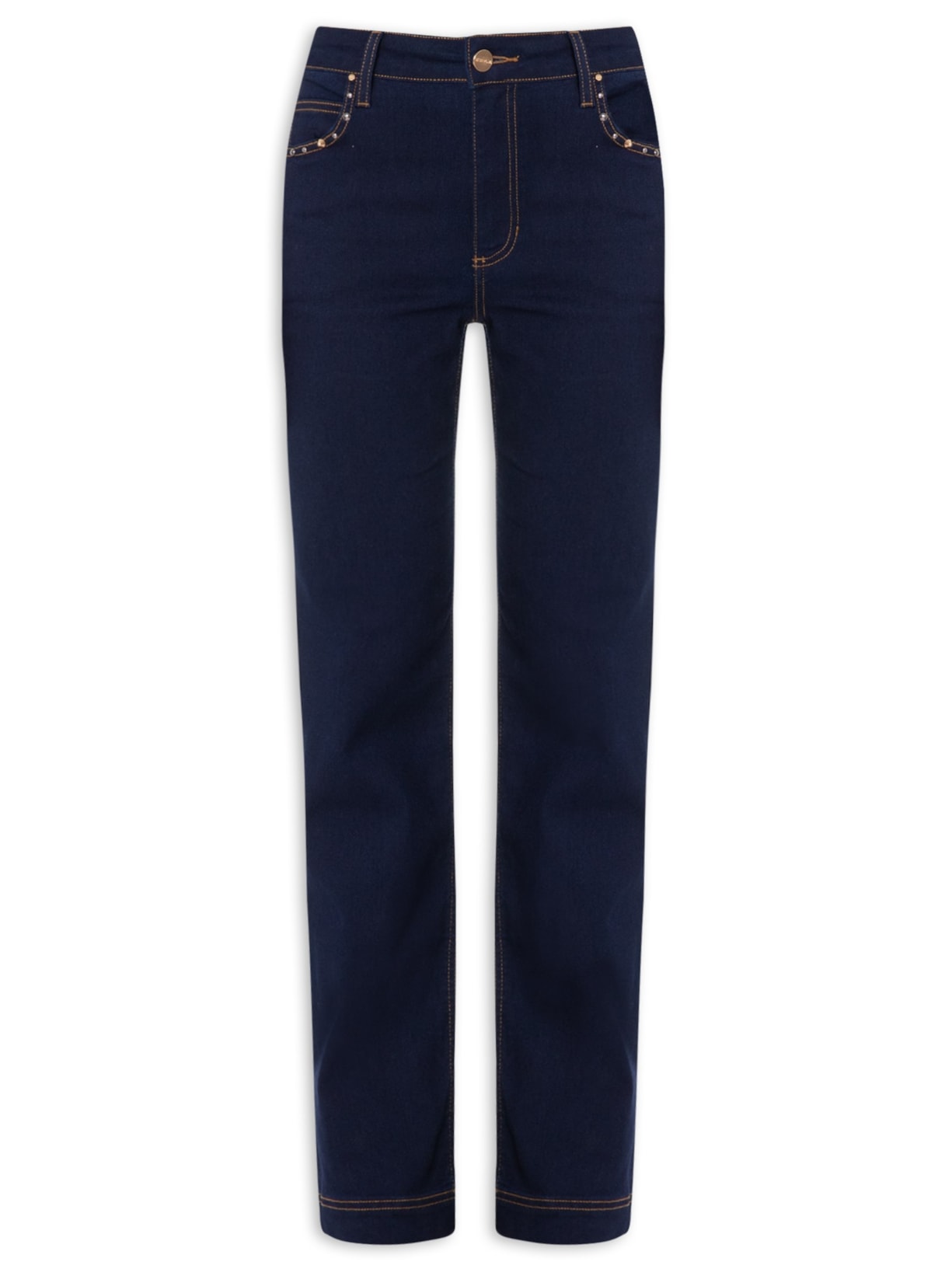 Calça Feminina Paula Reta Tachas - Azul