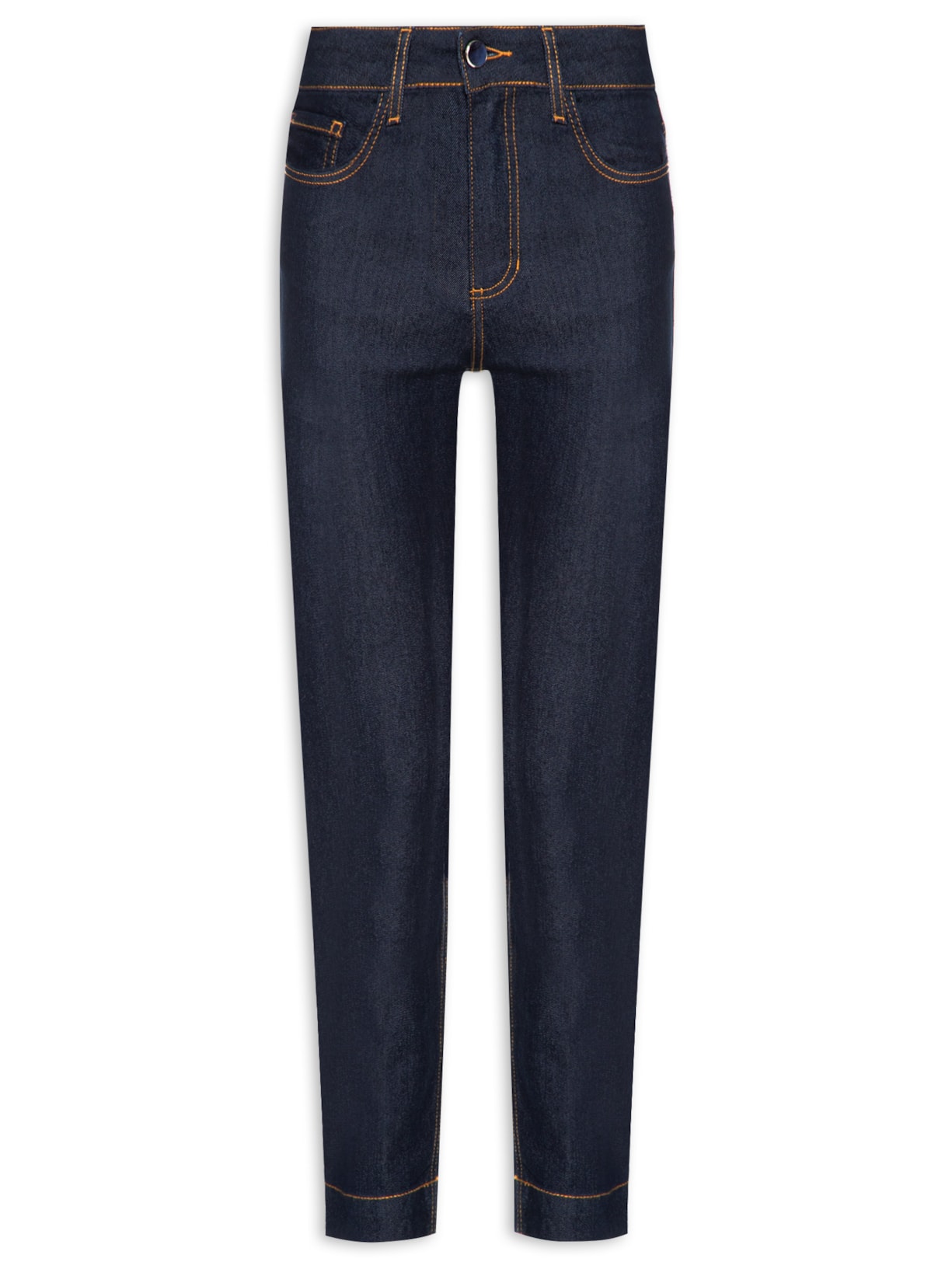 Calça Feminina Paula Skinny Botão - Azul