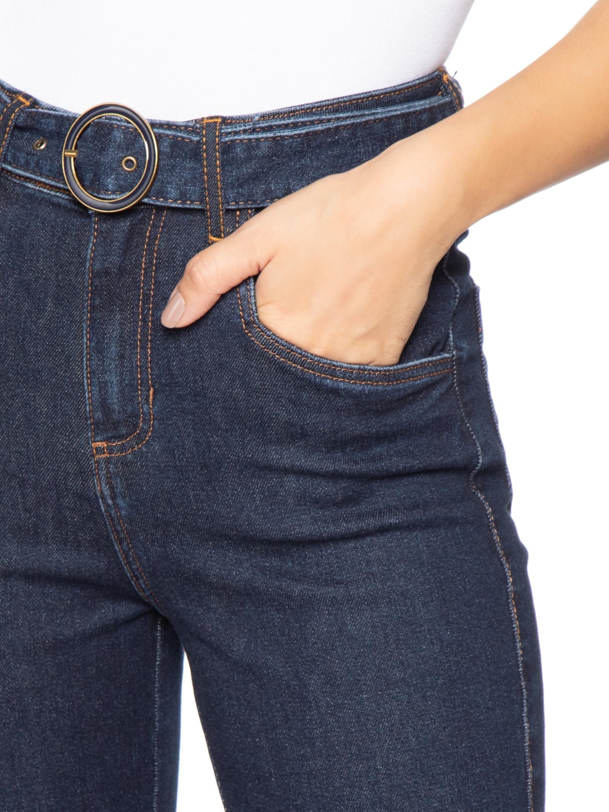 Calça Feminina Paula Skinny Cinto Azul Le Lis