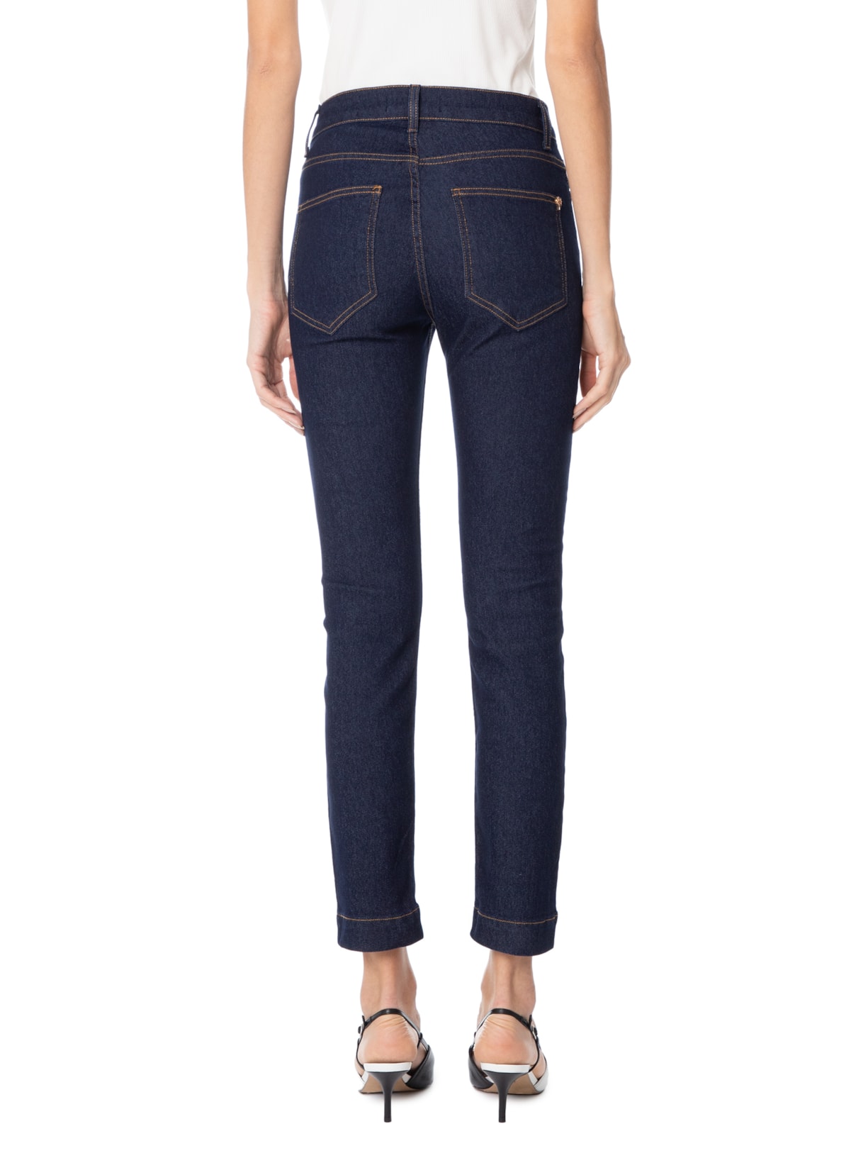 Calça Feminina Paula Skinny Swarovski Azul Le Lis