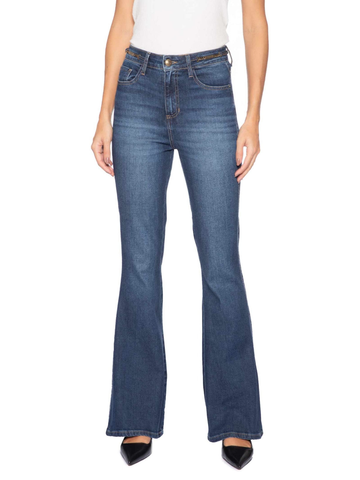 Calça Feminina Paula Straight Azul Le Lis