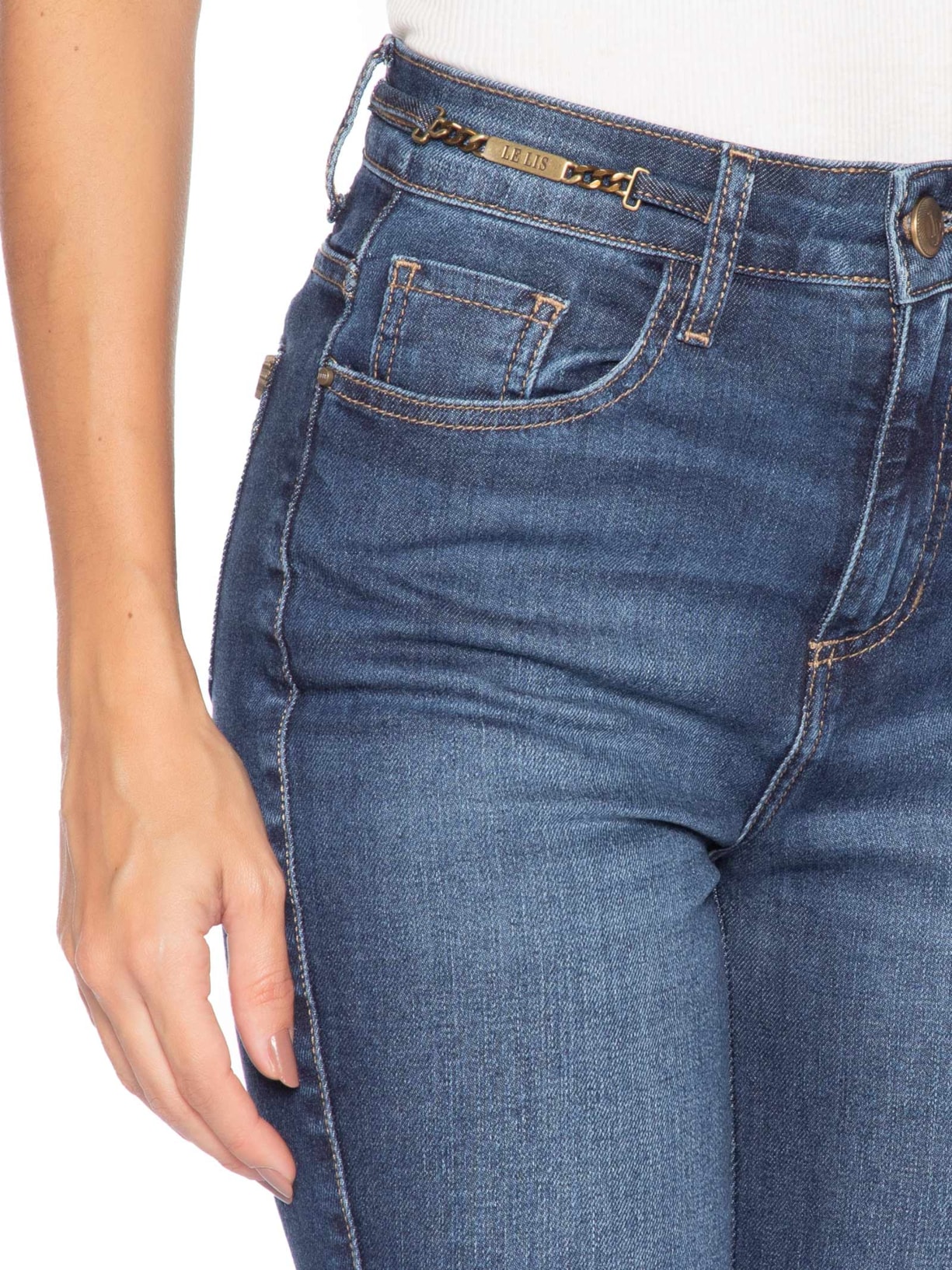 Calça Feminina Paula Straight Azul Le Lis