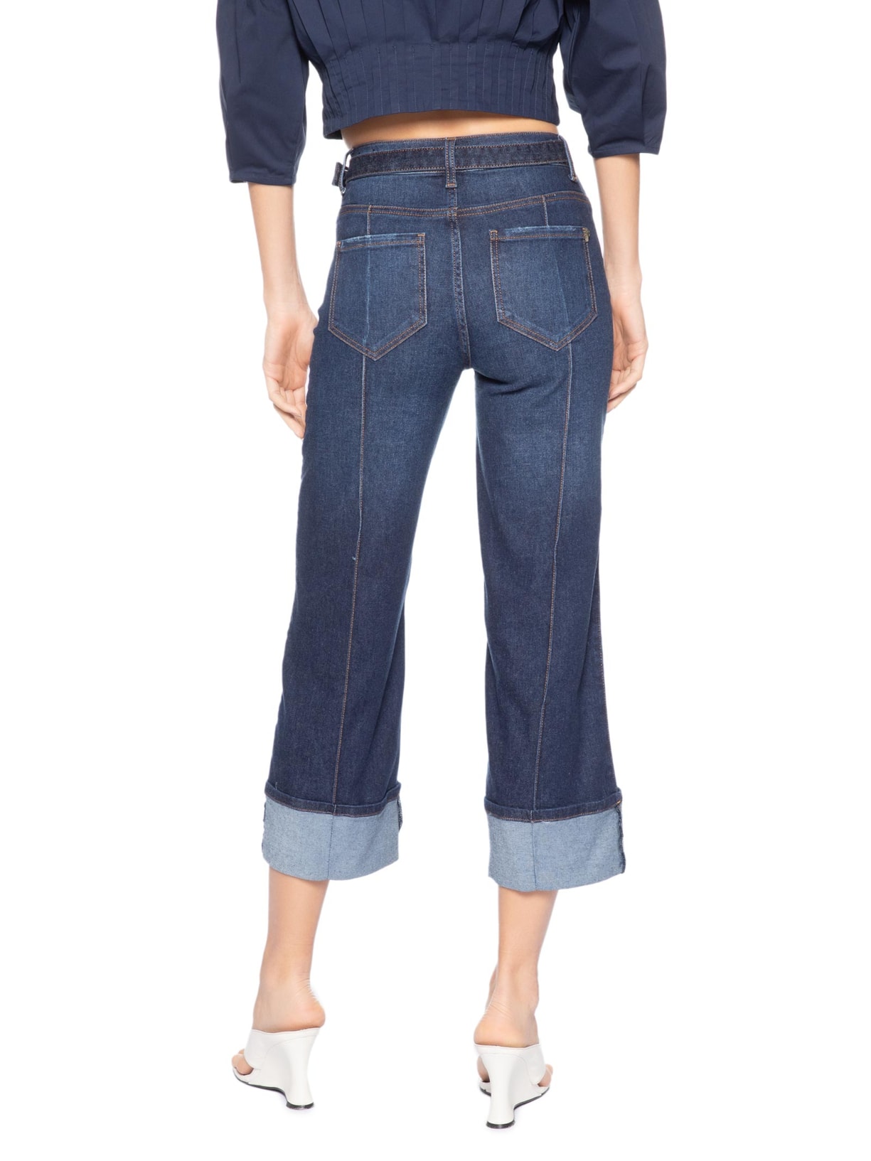 Calça Feminina Paula Straight Barra VI – Azul Le Lis