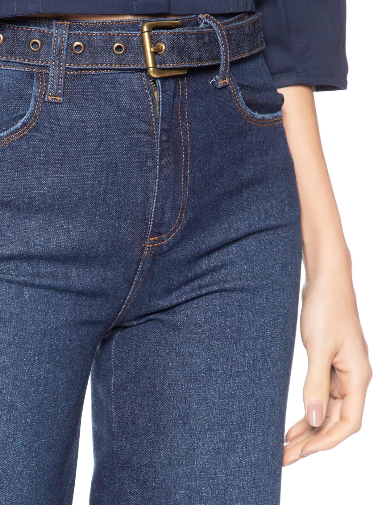 Calça Feminina Paula Straight Barra VI – Azul Le Lis