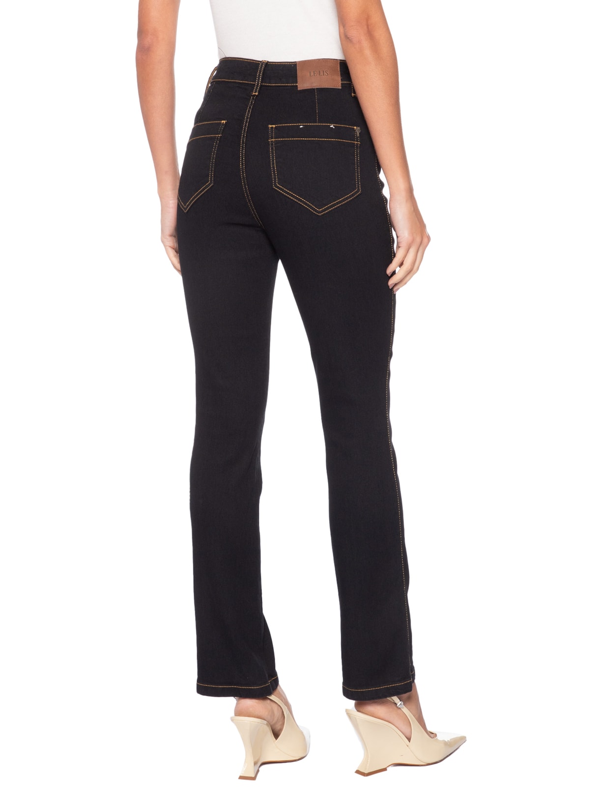 Calça Feminina Paula Straight Black Preto Le Lis