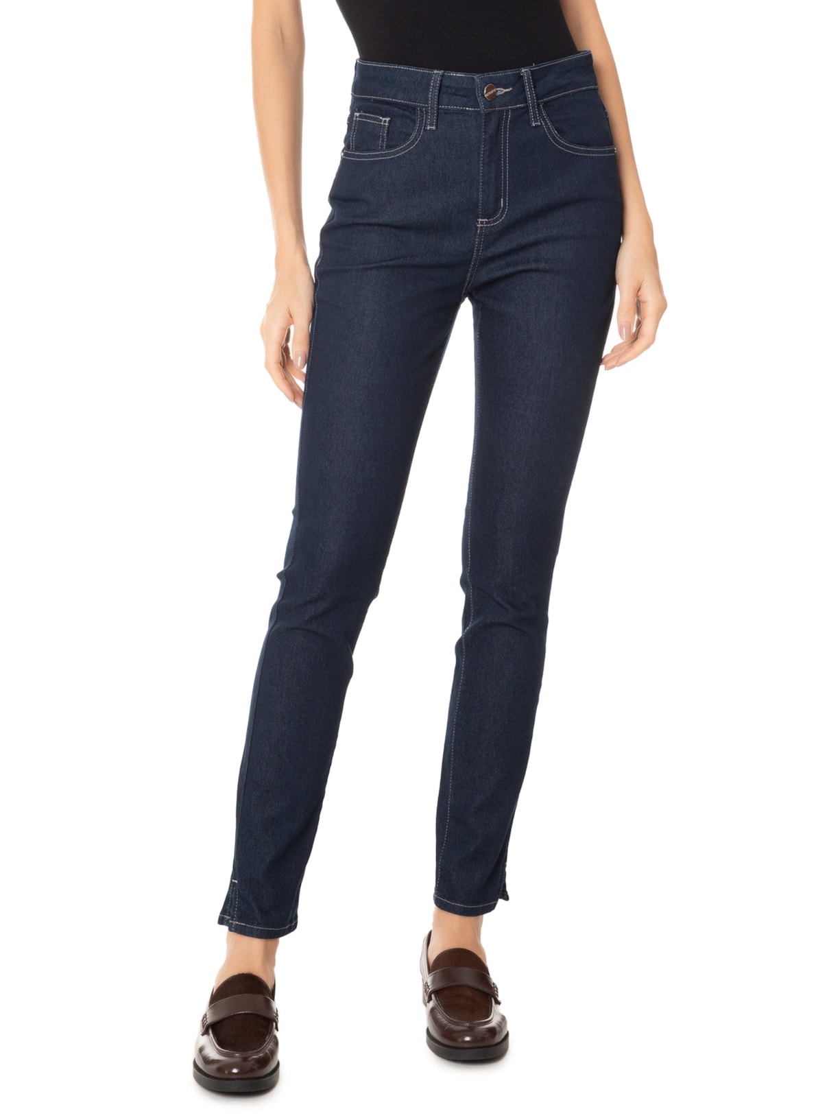 Calça Feminina Paula Tradicional Escura Azul Le Lis