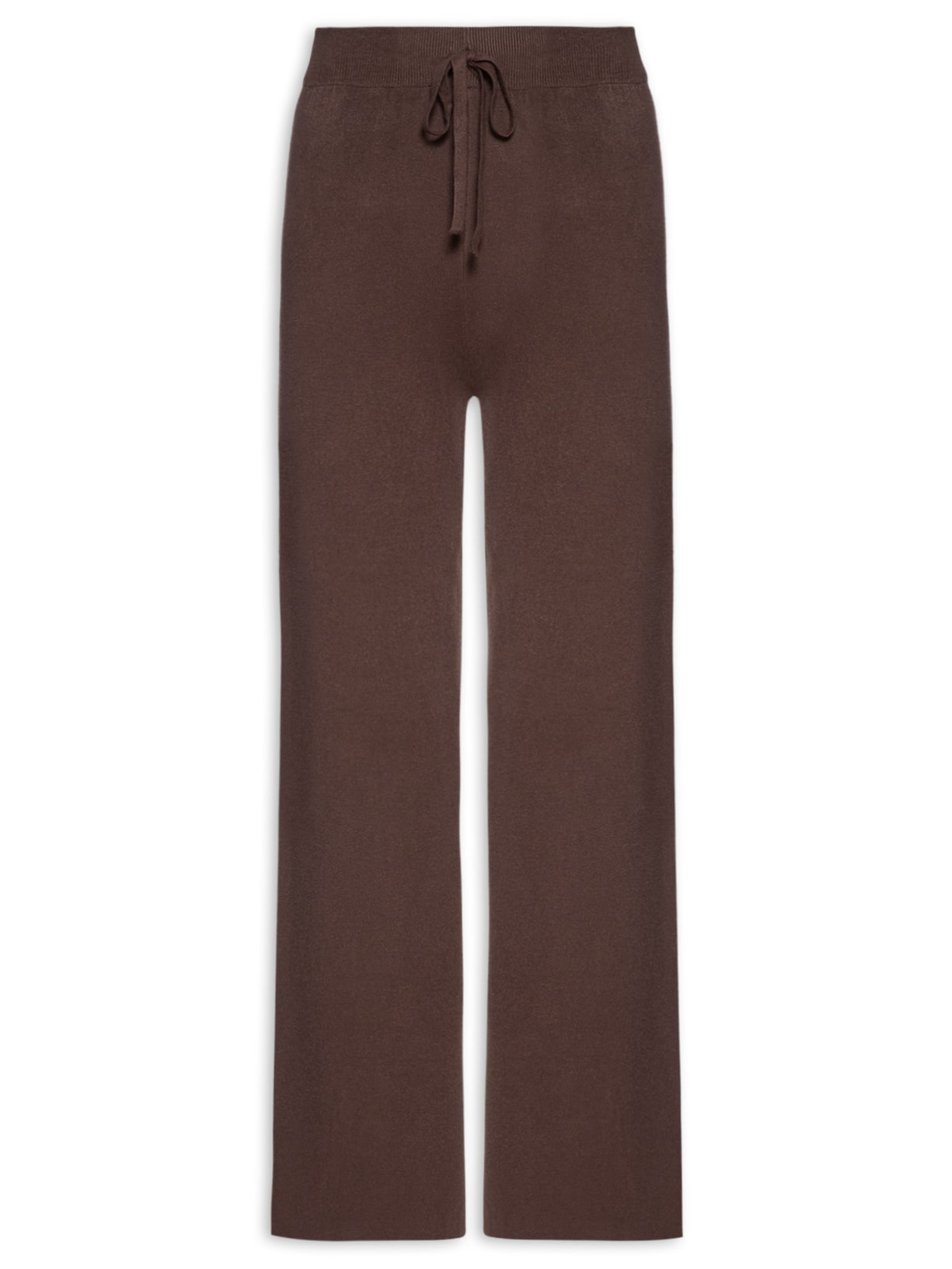 Calça Feminina Peluciada Em Tricot Marrom Basiq