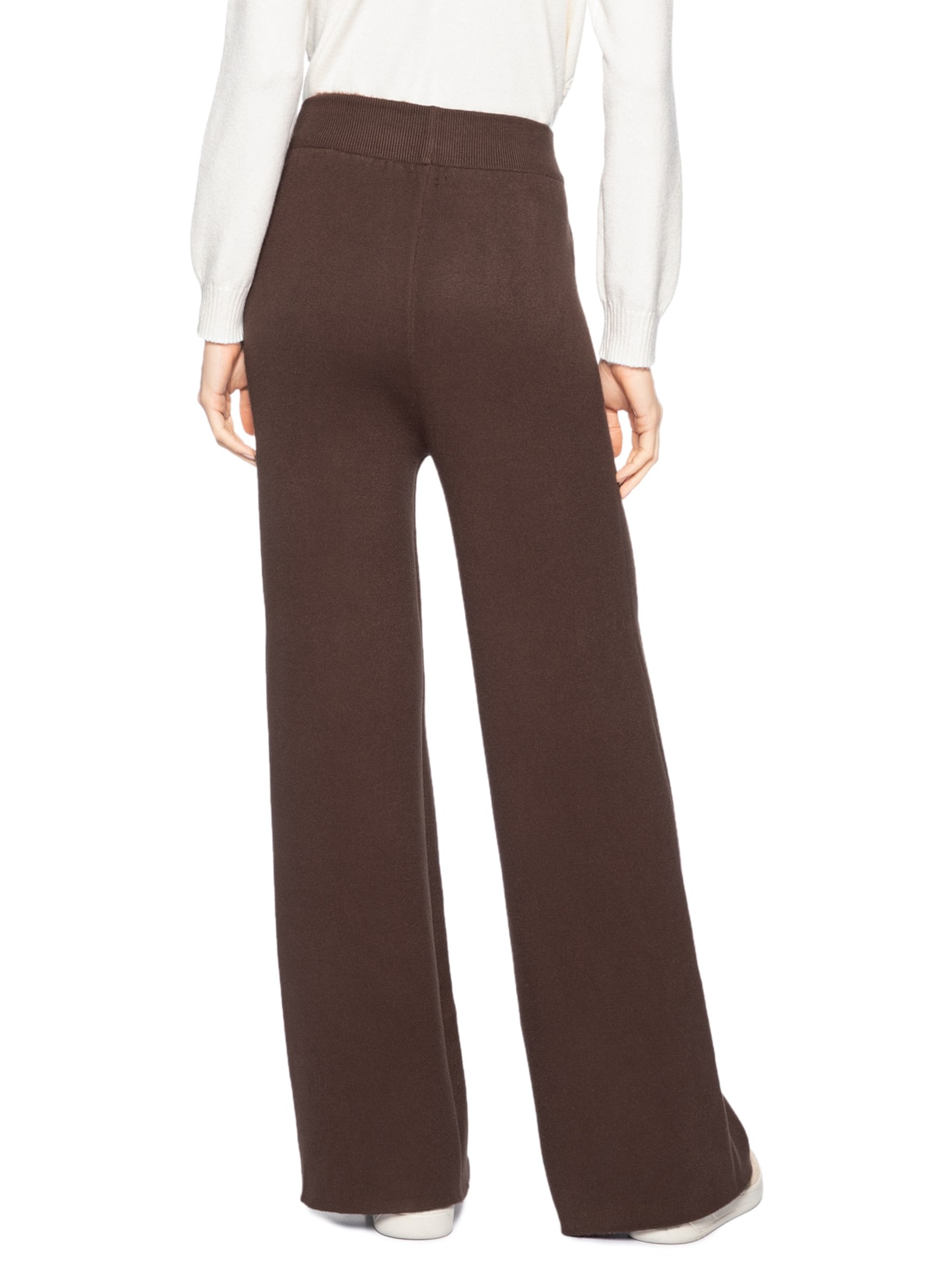 Calça Feminina Peluciada Em Tricot Marrom Basiq