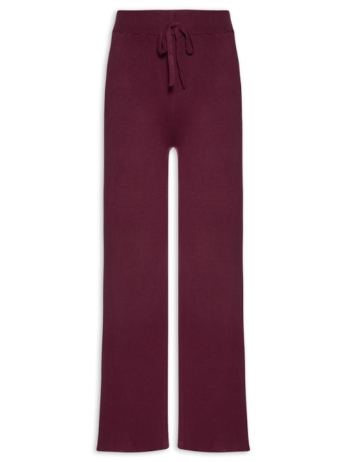 Calça Feminina Peluciada Em Tricot - Vermelho