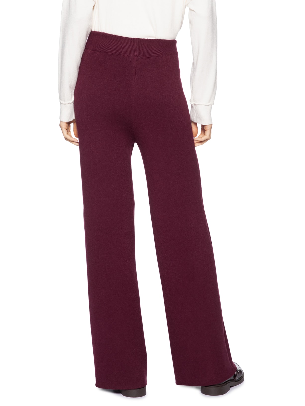 Calça Feminina Peluciada Em Tricot Vermelho Basiq