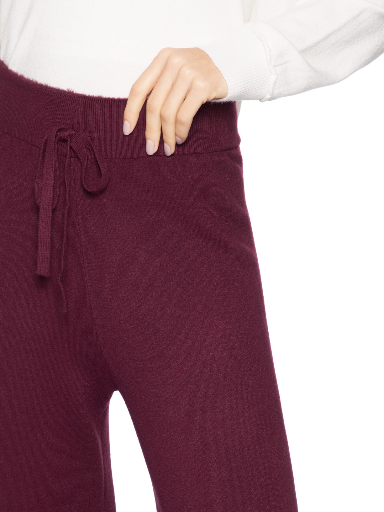 Calça Feminina Peluciada Em Tricot Vermelho Basiq