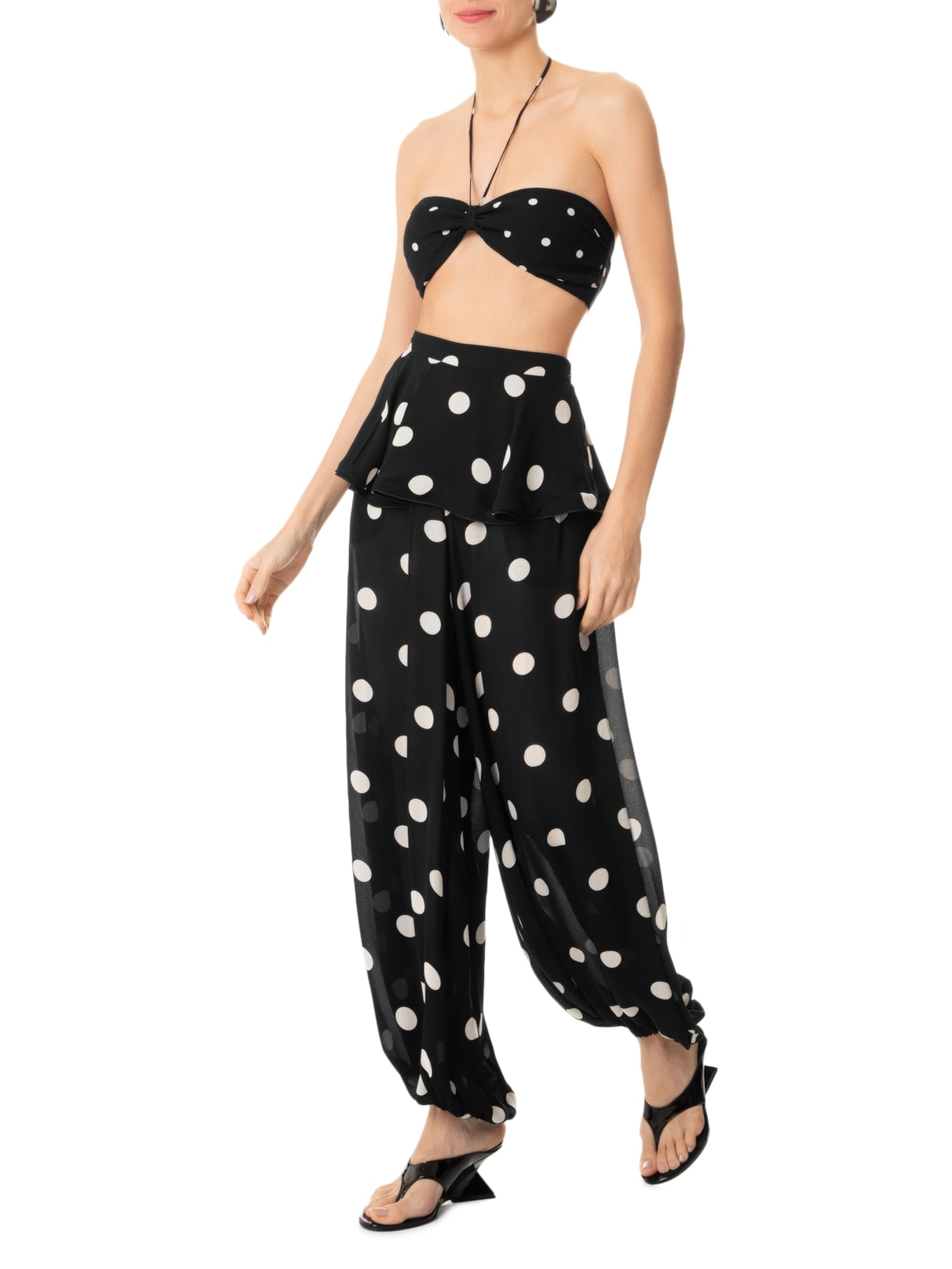 Calça Feminina Peplum Balonê Preto Adriana Degreas
